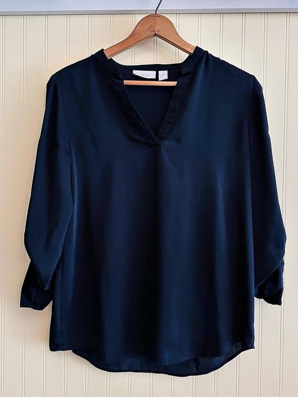 Chico's Women's Black Blouse Size 1 Like New